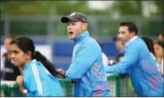  ??  ?? Indian women’s national team coach Sjoerd Marijne (C).