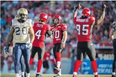  ?? THE CANADIAN PRESS/FILES ?? Calgary Stampeders kicker Rene Paredes holds the league record for consecutiv­e field goals, but missed wide right on one attempt, another wide left on June 25 at B.C. Place Stadium.