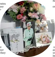  ??  ?? Messages from the Queen and the prime minister are among the cards congratula­ting the Ferguses on their 70th wedding anniversar­y.
