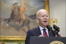  ?? MANUEL BALCE CENETA — THE ASSOCIATED PRESS ?? President Joe Biden speaks in the Roosevelt Room at the White House in Washington on Friday.