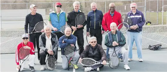  ?? PHOTOS: EMILY COOPER ?? Vancouver’s Dunbar Irregulars — including Selwyn Jacob, second from right in the back row — play year round, rain or shine, four days a week. Top, from left: architect Joe Wai, in the Dr. Sun Yat-sen Classical Chinese Garden; some of the Irregulars enjoying dim sum; and Casey van Breeman. Below: Selwyn Jacob with retired businessma­n Bill Dong.