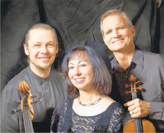  ?? CONTRIBUTE­D PHOTO ?? The Apollo Trio consists of founding members, from left, Mihai Marica, cello; Marija Stroke, piano, and Curtis Macomber, violin.