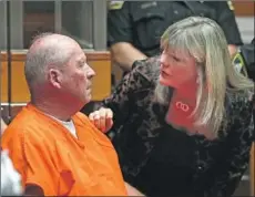  ?? Justin Sullivan Getty Images By Joseph Serna ?? JOSEPH JAMES DeAngelo Jr., suspected of being the Golden State Killer, speaks with defense attorney Diane Howard.