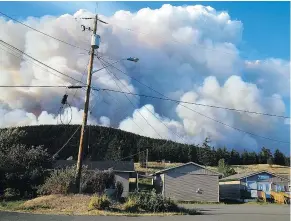  ?? ANN LOUIE ?? This photo, taken by Williams Lake Indian Band Chief Ann Louie on July 7, shows the massive fire that threatened the reserve.