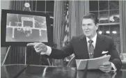  ??  ?? President Ronald Reagan addresses the nation on March 23, 1983, in support of his proposed defense budget.