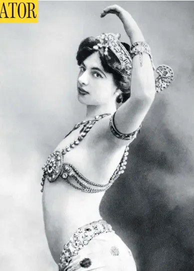  ?? AFP / GETTY IMAGES / FILES ?? Mata Hari, an exotic dancer and courtesan in Paris, was accused of spying for Germany during the First World War and was executed. Historians now say she was a scapegoat for France looking to distract from heavy casualties.