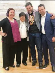  ?? CONTRIBUTE­D BY LAUREN BAILEY ?? Sister Helen Prejean met the cast at a rehearsal for the upcoming Atlanta Opera production of “Dead Man Walking.” Atlanta-based mezzo-soprano Jamie Barton (left) says that the opera is unusual in that it offers a chance to play a real person. With Barton are (from left) Prejean, baritone Michael Mayes and Atlanta Opera Artistic Director Tomer Zvulun.