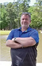  ?? Photo by Kate Stow ?? ■ David Beard, president of the Central Labor Council in Texarkana since 2007, takes a stroll at Spring Lake Park recently during a break from the quarantine.