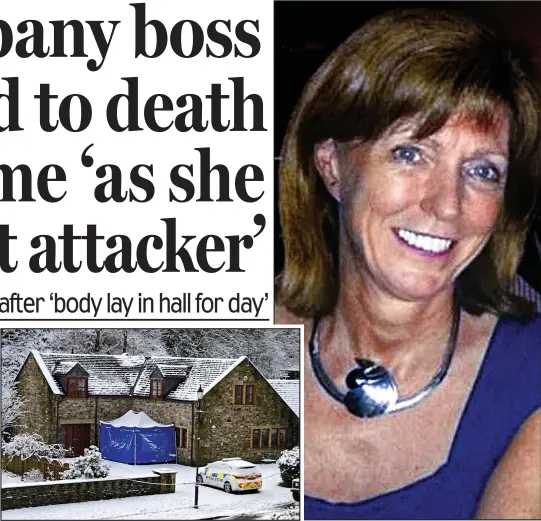  ??  ?? Alone in the house: Sadie Hartley, 60, was killed at her £450,000 country home while her partner was in the Alps on a skiing holiday