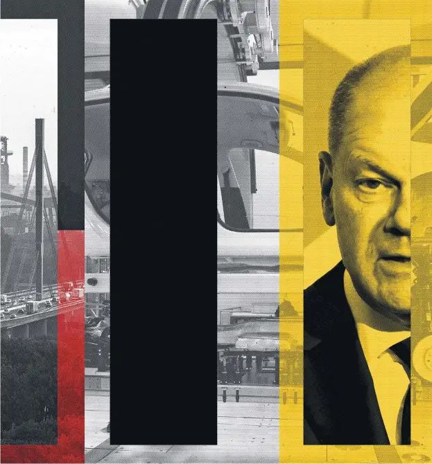  ?? ?? Trouble in the pipeline: despite a €200 billion help package, Chancellor Olaf Scholz faces criticism for not procuring more energy