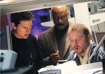  ?? PARAMOUNT PICTURES ?? Tom Cruise, left, Ving Rhames and Simon Pegg will all reprise their roles this summer in Mission: Impossible — Fallout. The sixth movie in the reboot of the 1960s television series hits theatres July 27.