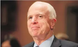  ?? TASOS KATOPODIS / AFP / GETTY IMAGES ?? Senator John McCain underwent surgery for an aggressive brain cancer last week.