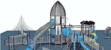  ?? PROVIDED ?? Miracle’s conceptual design for Planet Playground includes a 25-foot rocket-themed tower and ADA inclusive equipment.