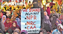  ?? BURHAAN KINU/HT PHOTO ?? Women at the Shaheen Bagh protest site in New Delhi on February 26, 2020