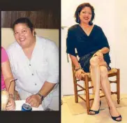  ??  ?? Lita Puyat then and now, 38.5 lbs. after.