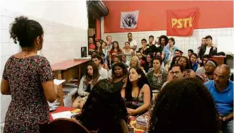  ?? Divulgação/PSTU ?? Participan­tes de curso sobre marxismo oferecido pelo PSTU na Brasilândi­a, em São Paulo
