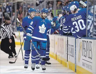  ?? JON BLACKER
THE CANADIAN PRESS ?? The owner of back-to-back 32-goal seasons with Toronto, Nazem Kadri has failed to find the back of the net through nine games this season despite his team's top-ranked offence.