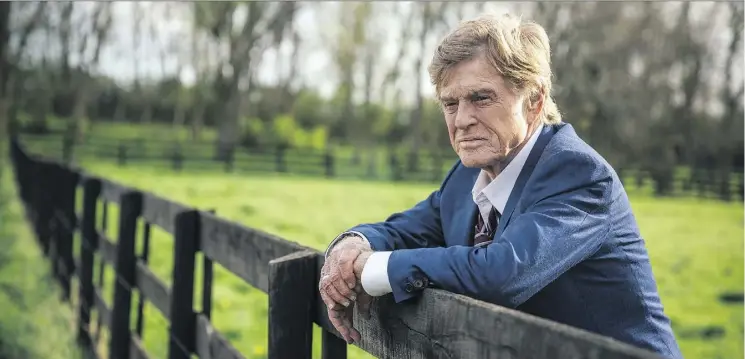  ?? FOX SEARCHLIGH­T ?? “We’re living in such dark times right now,” says Robert Redford. “The hope is that The Old Man &amp; the Gun will put a smile on an audience’s face. That’s something I think we could sure use right now.” It’s Redford’s last movie role in a storied career that also included The Natural, below left, All the President’s Men and Butch Cassidy and the Sundance Kid.