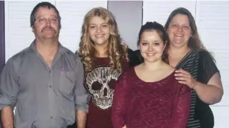  ?? COURTESY OF ISABELLE BOULANGER ?? Isabelle Boulanger, right, lost her son Frédéric Boutin, in the deadly 2013 train derailment and now faces the traumatizi­ng prospect of the train being rerouted close to her property. Also pictured, from left, Boutin’s father René and his sisters...