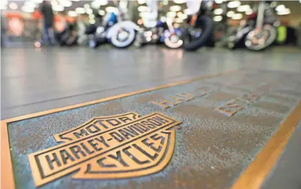  ??  ?? With the European Union rolling out tariffs on American imports, Harley-Davidson will begin shifting the production of motorcycle­s heading for Europe from the U.S. to factories overseas.