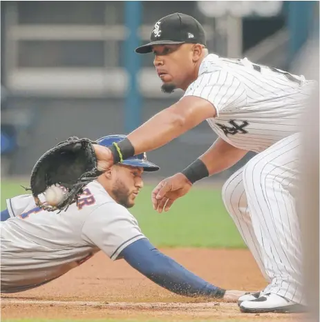  ??  ?? White Sox first baseman Jose Abreu understand­s that it’s a rebuilding year, but he says that losing is always difficult. | CHARLES REX ARBOGAST/ AP