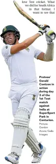  ?? Picture: Gordon Arons/Gallo Images ?? Proteas’ Gerald Coetzee in action during day 3 of the
1st Test match against India at SuperSport Park in Centurion.