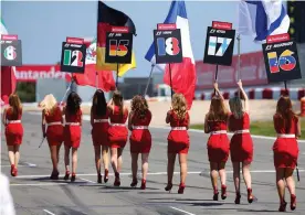  ?? FOTO: EPA/SRDJAN SUKI ?? Formel 1 har inte längre grid girls då säsongen kör i gång senare den här månaden.