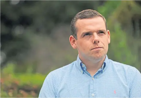  ?? ?? CRISIS TALK: Douglas Ross claimed drug deaths have almost tripled during Nicola Sturgeon’s time as first minister.