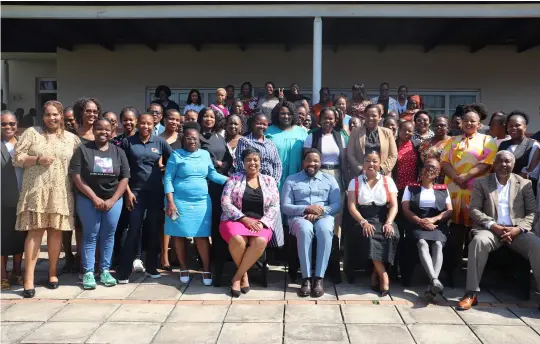  ?? ?? ▲Minister of ICT Savannah Maziya seated with the Women in Science who celebrated the day on Monday.