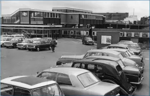  ?? Picture: Steve Salter ?? The old, elevated, station buildings in Ashford - with the old cinema just visible in the top right of the image