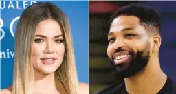  ?? AP PHOTOS ?? Khloe Kardashian, seen in 2017, and Tristan Thompson, seen in 2018, have conceived a baby via surrogate. The reality star and basketball player also have daughter, True, 4.