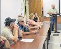  ?? JOURNAL PIONER PHOTO ?? Dave Pizio, chairman of the Greenmount-Montrose Community Improvemen­t Committee, outlines his concerns about the pending Municipal Government Act. The MGA has received royal assent in the legislatur­e but Pizio is hoping to get more discussion on the...