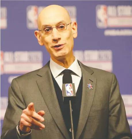  ?? TODAY SPORTS DENNIS WIERZBICKI/USA ?? NBA commission­er Adam Silver has overwhelmi­ng support from the league’s board of governors for his plan to resume the season.