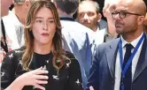  ??  ?? L’arrivo Maria Elena Boschi, 37 anni, deputata del Partito democratic­o, ieri è intervenut­a alla Leopolda