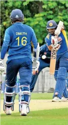  ?? PIC COURTESY CRICKET SCOTLAND ?? Sri Lankan openers Dimuth Karunaratn­e and Avishka Fernando put on an opening partnershi­p of 123 runs