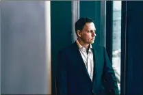  ?? ANDREW WHITE / NEW YORK TIMES ?? Peter Thiel, the Silicon Valley investor, says he has no regrets about his aggressive support for Donald Trump’s candidacy. “There are all these ways that things have fallen short,” Thiel said. “It’s still better than Hillary Clinton or the Republican...