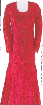  ??  ?? First lady Laura Bush wore this gown to the 2001 inaugural balls.