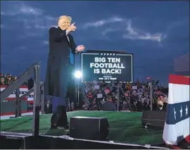  ?? PRESIDENT TRUMP Evan Vucci Associated Press ?? rallies supporters Saturday in Circlevill­e, Ohio, days after he reportedly told campaign staff he had Ohio locked up and didn’t need to visit.