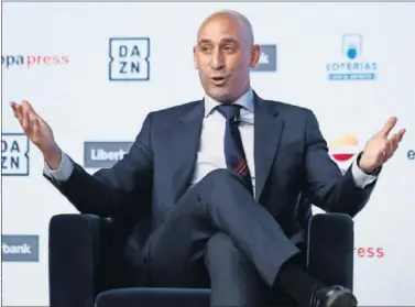  ??  ?? Luis Rubiales, presidente de la Federación Española de Fútbol, durante los Desayunos de Europa Press.