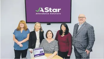  ?? ?? Jill Robson, seated, with, from left, Elaine Winder, Julie Small, Leanne Hood and Cllr Graeme Miller.