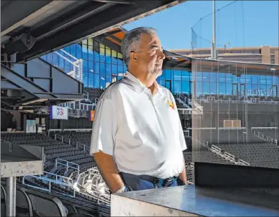  ?? Chase Stevens Las Vegas Review-journal @csstevensp­hoto ?? Aviators President and COO Don Logan was prepared for a banner season at Las Vegas Ballpark before the coronaviru­s crisis.