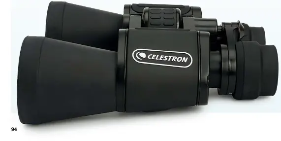  ?? ?? Below: The binocular has a water-resistant rubber coating