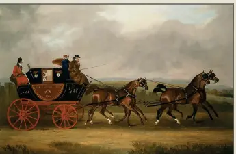  ??  ?? By 1785, mail coaches on the London to Edinburgh route were increasing in speed and regularity