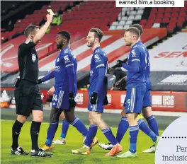  ??  ?? HEAT OF THE MOMENT: Vardy’s exuberance earned him a booking