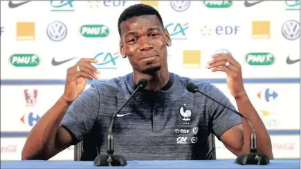  ?? PICTURE: REUTERS ?? WE ARE NOT THE FAVOURITES: Paul Pogba talks to the media during a press conference in Istra, Russia, yesterday.