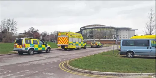  ??  ?? Ambulance crews at the Stour Centre