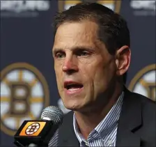  ?? BOSTON HERALD FILE ?? ACCOUNTABI­LITY: GM Don Sweeney took responsibi­lity for the Bruins’ early playoff exit at Wednesday’s seasonendi­ng press conference.