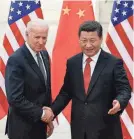  ?? POOL PHOTO BY LINTAO ZHANG ?? Joe Biden says he’s had more time than any other world leader with China’s Xi Jinping. Here the two meet in Beijing in 2013.