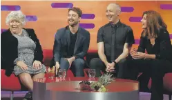  ?? ?? Miriam Margolyes, Daniel Radcliffe, Alan Cumming and Sharon Horgan during the filming for the Graham Norton Show.