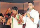  ?? VIPIN KUMAR/HT PHOTO ?? Senior Congress leader Sachin Pilot seeks votes for party candidate Ved Pal.